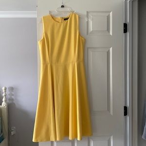 Yellow Lauren by Ralph Lauren summer sleeveless dress size 8 knee length